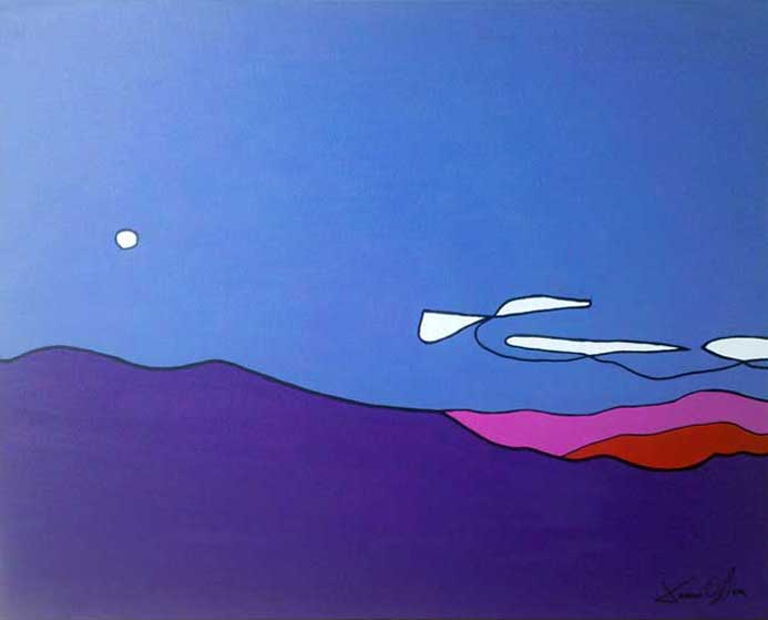 Landscape with Moon 2010: A new painting for sale by Jason Oliva