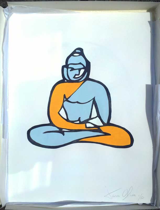 NEW!! Limited Edition 'Works On Paper' based on sold paintings by Jason Oliva all hand painted signed and numbered by Jason Oliva, Buddha and Eiffel Tower are first up.